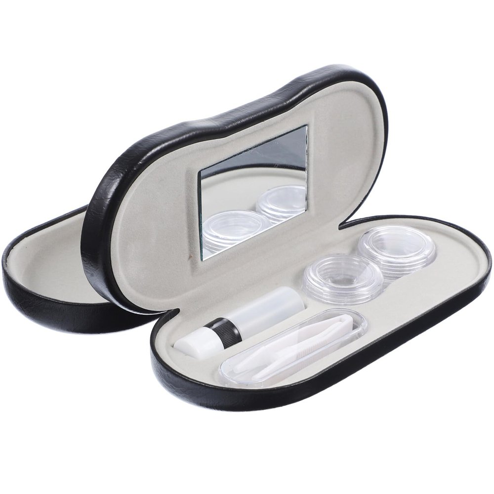 FOMIYES Slim Flat Glasses Case for Women Decorative Eyeglass Box Pu Material Double Eyeglass Case for Sunglasses Lenses