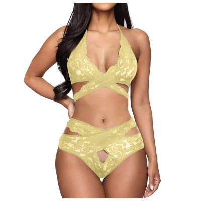 Lingerie For Women Sexy Naughty Plus Size Fish Net Black With Bow Teddy One-Piece Lace Babydoll Bodysuit Nightie