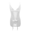 NOAGENJT Crotchless Lingerie For Women Sexy Naughty One Size Nightgowns Button Down Pajamas Dress Short Sleeve Sleepwear S-XXL view 2