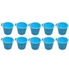 10 x 14L Litre Strong Plastic Builders Bucket 3 Gallon Multipurpose Storage Bucket Construction Bucket With Metal Handle & Spout For Cleaning Animal Feed Mixing Home & Garden Made in UK (Blue) view 1