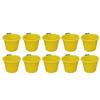 10 x 14L Litre Strong Plastic Builders Bucket 3 Gallon Multipurpose Storage Bucket Construction Bucket With Metal Handle & Spout For Cleaning Animal Feed Mixing Home & Garden Made in UK (Yellow) view 1