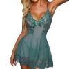 NOAGENJT Sexy Lingerie For Women Naughty Sex/Play With Stockings Red Women's Nightgown Sleepwear Round Neck Spaghetti Strap Short Slip Dress view 1