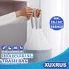 XUXRUS 15L Small Bin Liners with Drawstring Bin Bags With Tie Handles Pedal Bin Trash Bags Wastebasket Liners for Bathroom Kitchen Office Bedroom White, 36 Counts view 2