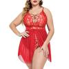 NOAGENJT Lingerie For Women Sexy Naughty Crotchless Latex Bodysuit Sex/Play Plus Size Sleepwear Chemises Slip Babydoll Nightgown Sleep Dress view 1