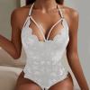 NOAGENJT Plus Size Lingerie With Built In Push Up Bra For Women Sexy Naughty Corset Halter V-Neck Zipper One-Piece Stockings Underwear view 2