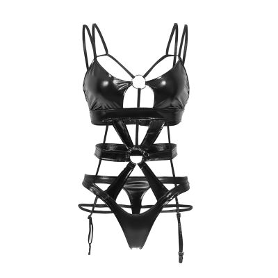 NOAGENJT Sexy Lingerie For Women Kinky Sex/Play Set Naughty Fishnet Bodysuit One Piece V-Neck Mini Dress Strapless Mesh Chemise Babydoll