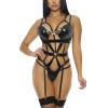 NOAGENJT Sexy Lingerie For Women Kinky Sex/Play Set Naughty Fishnet Bodysuit One Piece V-Neck Mini Dress Strapless Mesh Chemise Babydoll view 3