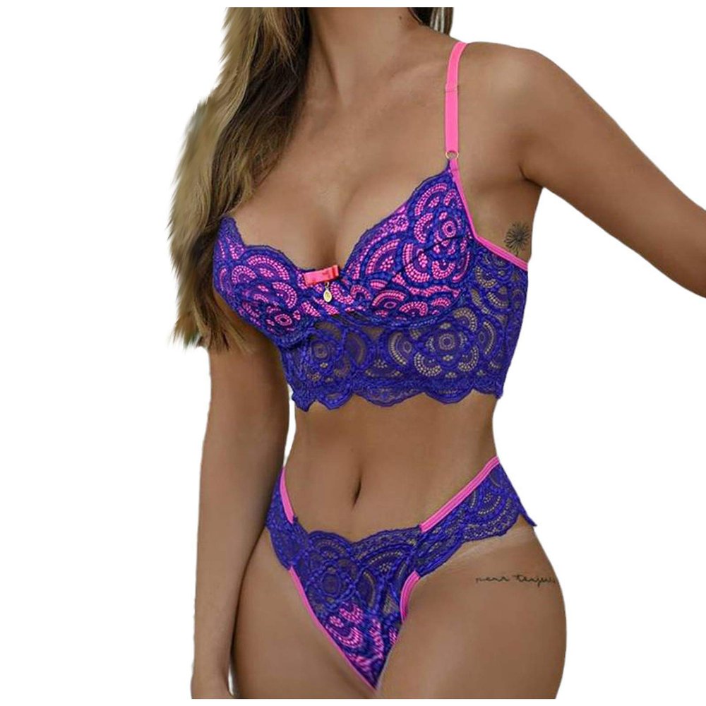NOAGENJT Lingerie For Women Sexy Naughty With Support Sleepwear Women's See Through Mesh Lace Deep V Neck Backless Teddy Bodysuit