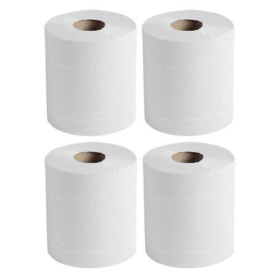 (Pack of 4 Rolls) 2-Ply Kitchen Rolls White Centerfeed Kicthen Paper Roll 300 Sheets Per Roll Household Paper Towel Two-Layer Paper Towels Super Absorbent, Strong & Durable Multipurpose Cleaning Rolls