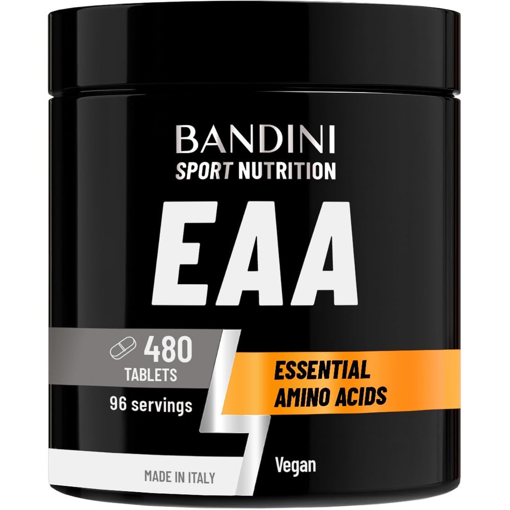 Bandini EAA Essential Amino Acids | 480 Tablets 96-Day Supply | with All 9 EAAs Intra, Pre and Post Workout | Amino Acid Supplements for Sport | NO Additives, EAA Amino acids, Vegan Friendly
