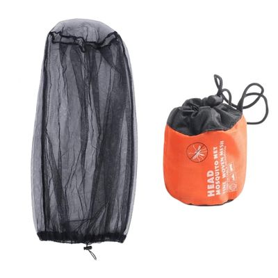 Ziyofinn Midge Head Net with Storage Bag Face Net Mesh Nylon Mosquito Head Net for Outdoor Hiking Camping Climbing Fishing and Walking (Black) (Black)