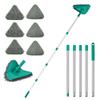 JEHONN 200CM Wall Cleaning Mop with Long Handle, 3-in-1 Ceiling Cleaner Tool Duster with 6 Replacement Microfiber Chenille Pads for Painted Walls, Window, Floor, Baseboard (Green) view 1