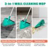 JEHONN 200CM Wall Cleaning Mop with Long Handle, 3-in-1 Ceiling Cleaner Tool Duster with 6 Replacement Microfiber Chenille Pads for Painted Walls, Window, Floor, Baseboard (Green) view 2