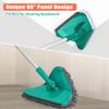 JEHONN 200CM Wall Cleaning Mop with Long Handle, 3-in-1 Ceiling Cleaner Tool Duster with 6 Replacement Microfiber Chenille Pads for Painted Walls, Window, Floor, Baseboard (Green) view 4