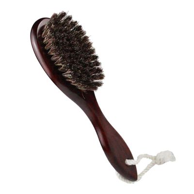 Beavorty Clean Broken Hair Brush for Beard Mustache Wool Brush Curved Handle for Shaving and Shower Use in Barber Shop Home