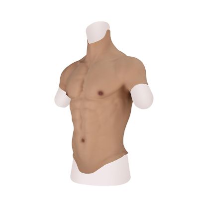 LXURY Realistic Fake Muscle Silicone Male Chest Half Body Suit Simulation Skin Silicone Soft for Cosplay Halloween Props,Color1,L