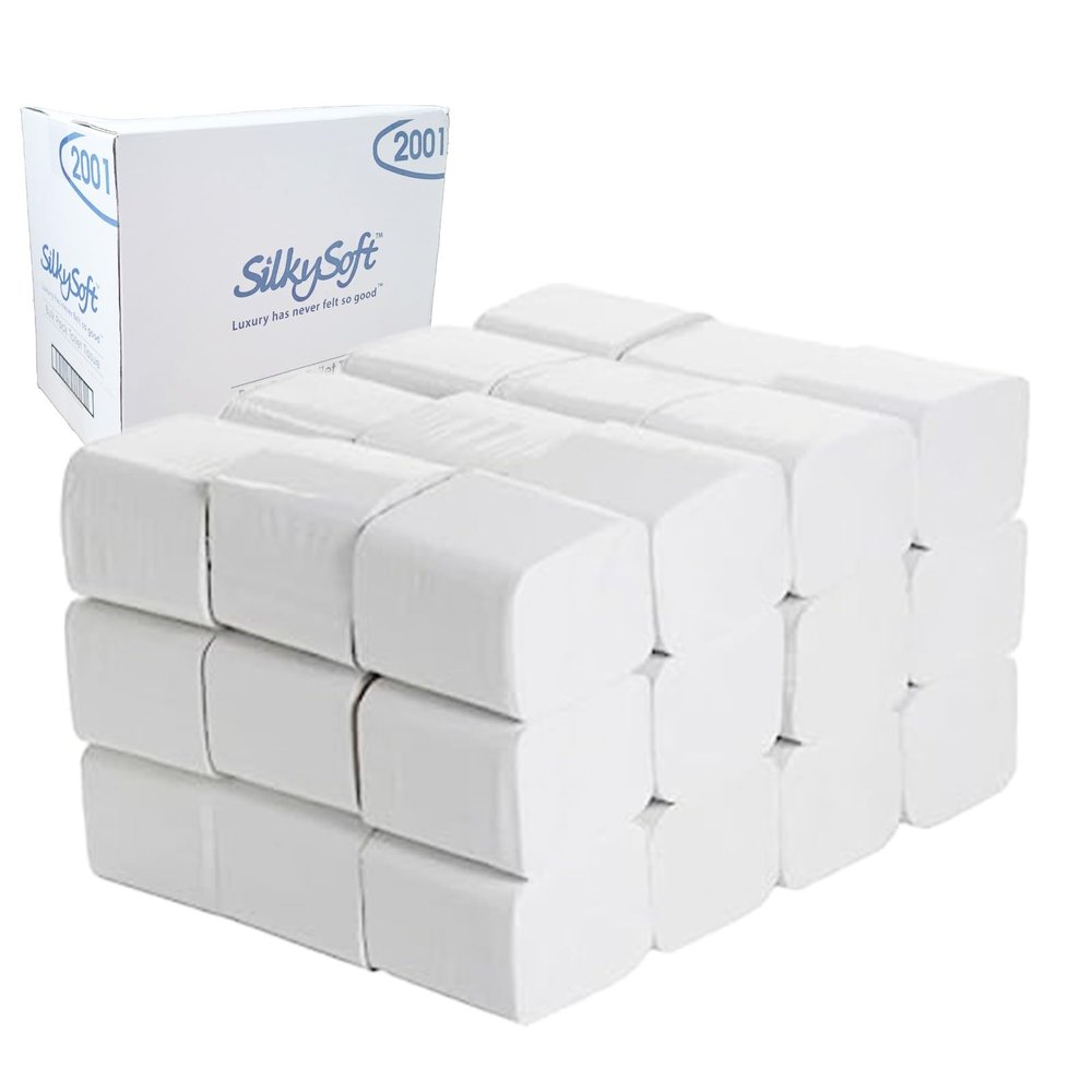 2 Ply Toilet Rolls Bulk Pack Toilet Tissue Paper White Dispenser Toilet Paper Folded 9000 Sheets