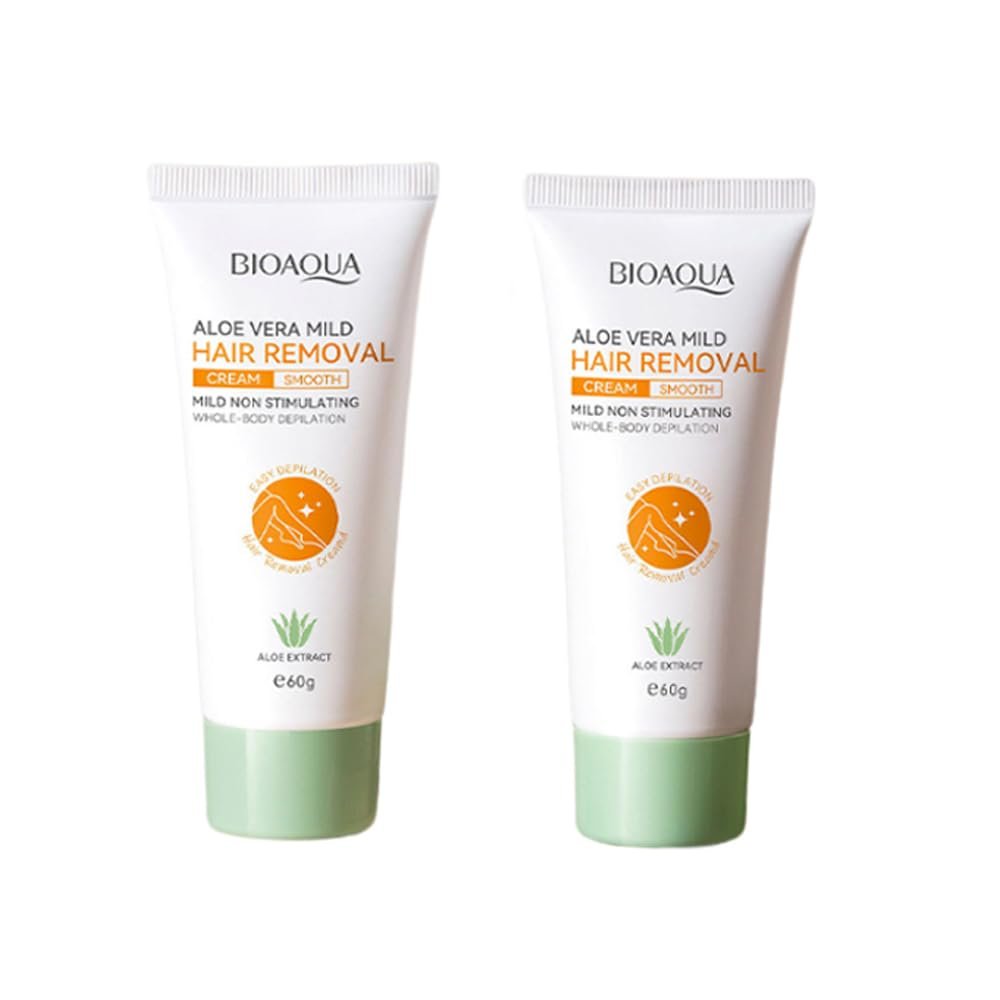2PCS Hair Removal Cream, 60g Intimate Hair Removal Cream For Sensitive Skin, Non-Irritating Depilatory Cream For Women And Men, Hair Growth Inhibitor Cream For Face, Underarm, Arm, Leg, Chest