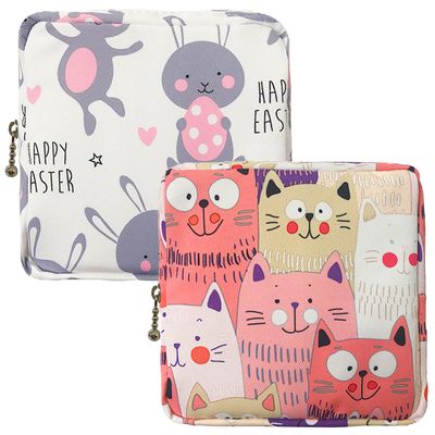2Pcs Sanitary Towel HolderPeriod Bag Sanitary Napkin Storage Bag Sanitary Pouch with Zipper Portable Pantyliners Bag for Women Teen Girls Ladies
