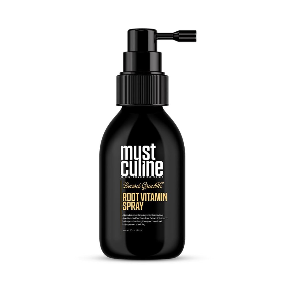 MUSTCULINE Beard Root Vitamin Spray, Beard Vitamins for Full Beard, Beard Growth Vitamin for Stronger, Longer and Bushy Beards (1)