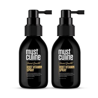 MUSTCULINE Beard Root Vitamin Spray, Beard Vitamins for Full Beard, Beard Growth Vitamin for Stronger, Longer and Bushy Beards (2)