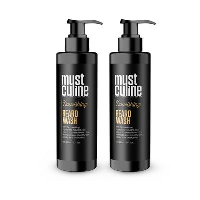 Mustculine Beard Shampoo, Tea Tree Oil & Argan Oil Anti-Dandruff, Anti-Itching Shampoo for Men (2 Package)