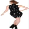 ANTIY Sexy Sleeveless Latex Dress Summer Dress Customized,Black,Large view 3