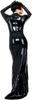 ANTIY Black Long Sleeves Sexy Latex Dress with High Collar Zipper Back Rubber Gown Bodycon Playsuit,Red,Large view 4