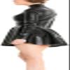 ANTIY Women's Mini Dress in Black Rubber Latex with Neck,Custom Color,X-Large view 3