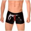 ANTIY Latex Rubber Black Men's Shorts Red Embellishment Party Role Play Pool Beach Hand Customized 0.4mm,Black+red,X-Small view 1