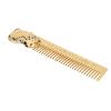 Beard Comb, Beard Comb Oil Hair Comb Beard Styling Anti-static Mustache Comb Beard Styling Comb Stainless Steel 3-dimensional Portrait Shape Pocket Shave Beard Men Trimming Care (Gold) view 3