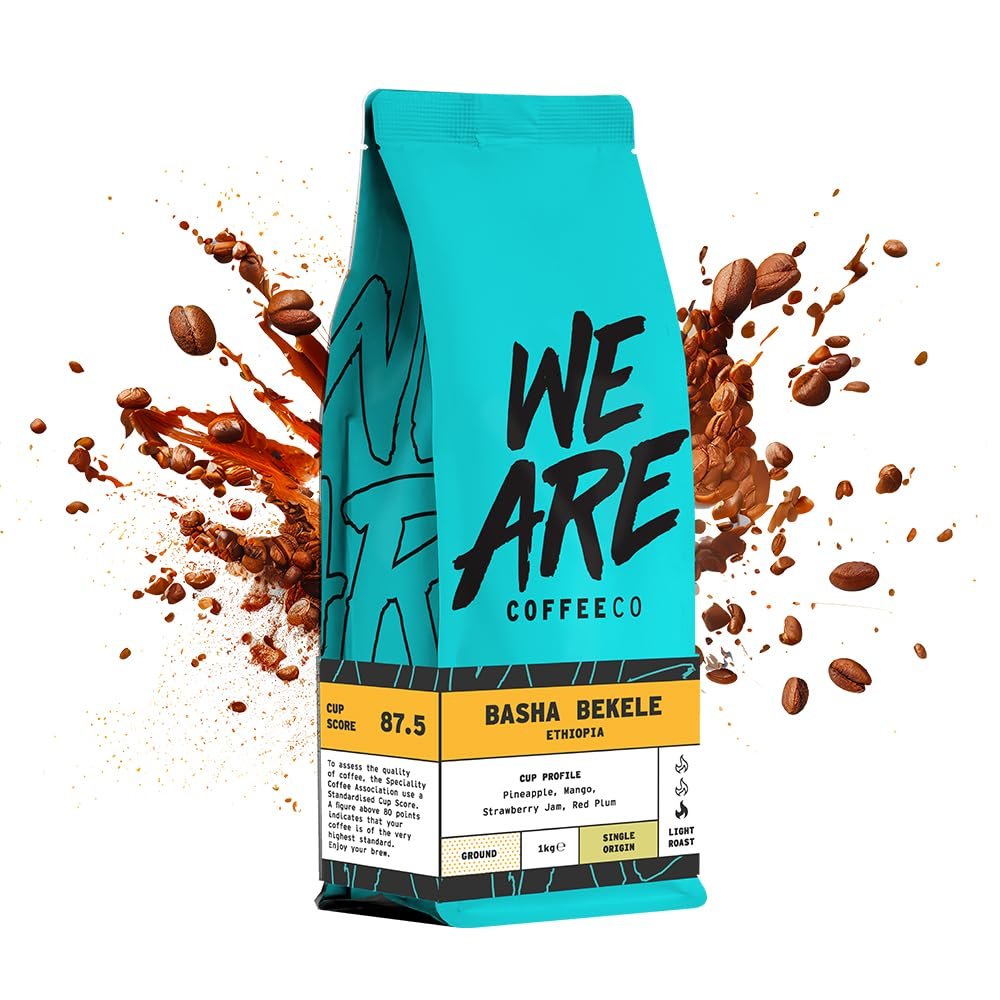 Coffee Ground for Cafetiere, 1kg Bag Ethiopian Ground Coffee, 100% Arabica, Light Roast Speciality, Single Origin (We Are Coffee Co)