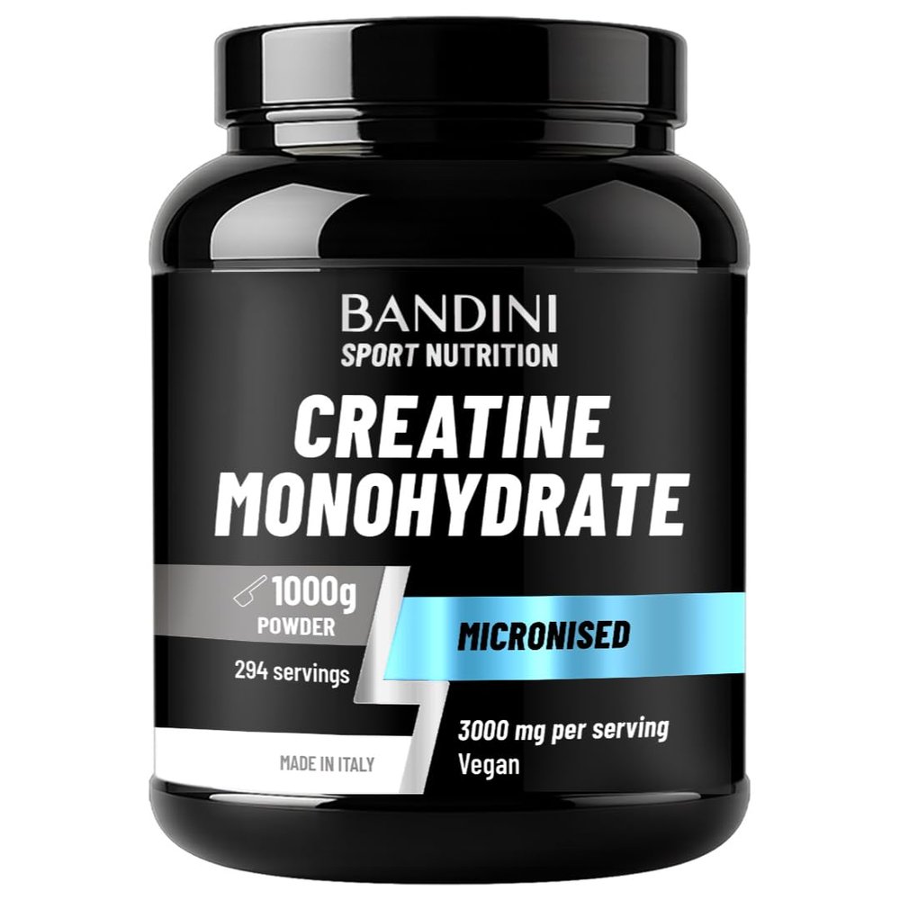 Bandini Creatine Monohydrate Powder 1kg/1000g | Pure Creatin Micronised | Improve Training, Sport, Gym, Pre Workout, Physical Performance and Recovery | Muscle Power & Strength | 100% Vegan | Non-GMO