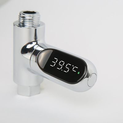 DISHENGZHEN LED Digital Bath Water Thermometer,360 Rotating Screen Real-Time Water Flow Temperature Monitor, Self-Generating 0~100 for Kids Elderly Pets