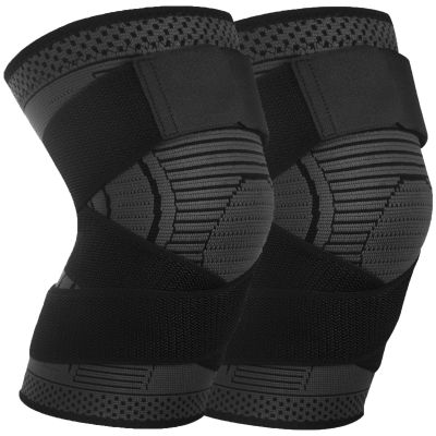 Knee Brace 2 Pack Knee Support for Men Women Elastic Compression Knee Sleeve for Knee Pain, Arthritis, Tendinitis, ACL, Meniscus Tear, Running (Black, L)