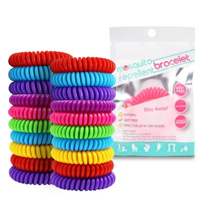 20PCS Mosquito Repellent Bracelet, Anti Mosquito Repellent Bands Waterproof Non-Toxic Protection,Multi Coil Deet Free,Individual Package for Baby Kids Adults Outdoor Camp Travel