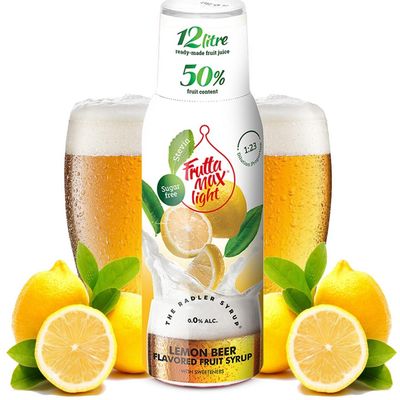 FruttaMax Sugar-Free Lemon Beer Syrup  50% Real Fruit | Low-Calorie Drink Syrup for Soda Makers, Cocktails & Desserts  500ml
