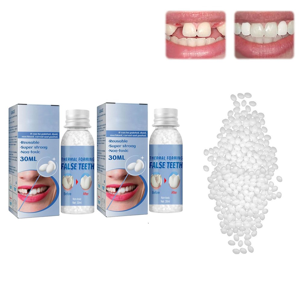 Flipped Warmth Tooth Repair Kit - Moldable False Teeth Temporary Teeth Replacement Kit for Temporary Restoration of Missing & Broken Teeth Replacement Dentures, DIY Heat Fit Beads