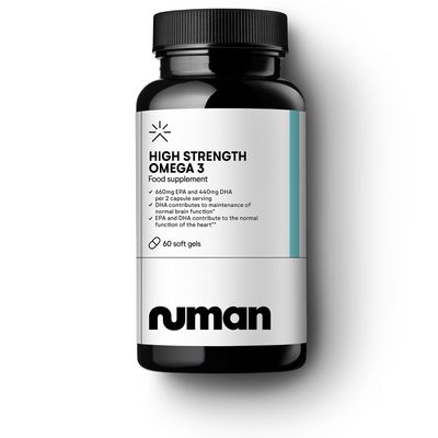 Numan High Strength Omega 3 Fish Oil Capsules - 1000mg Omega-3 with EPA and DHA - Supports Normal Heart and Brain Function - Premium Oil Softgels Gym Supplements