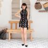 AllMonyba Sexy Backless Traditional Chinese Qipao Dress Short Halter Sleeveless Cheongsam Dresses view 2