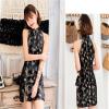 AllMonyba Sexy Backless Traditional Chinese Qipao Dress Short Halter Sleeveless Cheongsam Dresses view 4