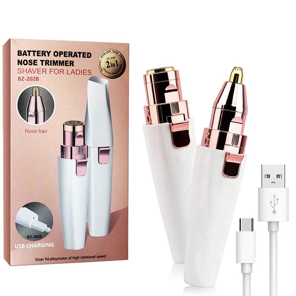 FAMKIT Facial Hair Trimmer & Eyebrow Trimmer for Women, USB Rechargeable with LED Light, Facial Razor for Fine Hair Removal