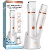 Electric Bikini Trimer Shaver Women: 2 in 1 IPX7 Waterproof Wet & Dry Use Body Hair Trimmer and Facial Hair Remover - Rechargeable Hair Removal Kit for Bikini Underarm Leg Arm Face (Pearl White) view 1