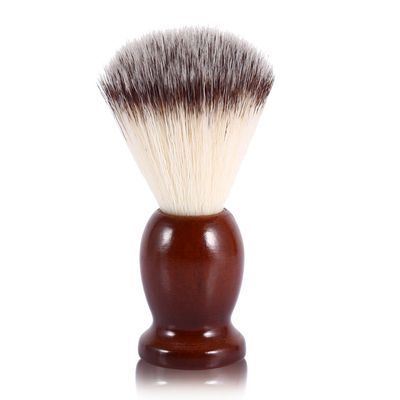 ANKROYU Professional Male Beard Shaving Brush, Shaving Brush with Travel Case, Facial Cleaning Nylon Hair & Wood Handle Barber Tool Bamboo Shaving Bowl and Brush