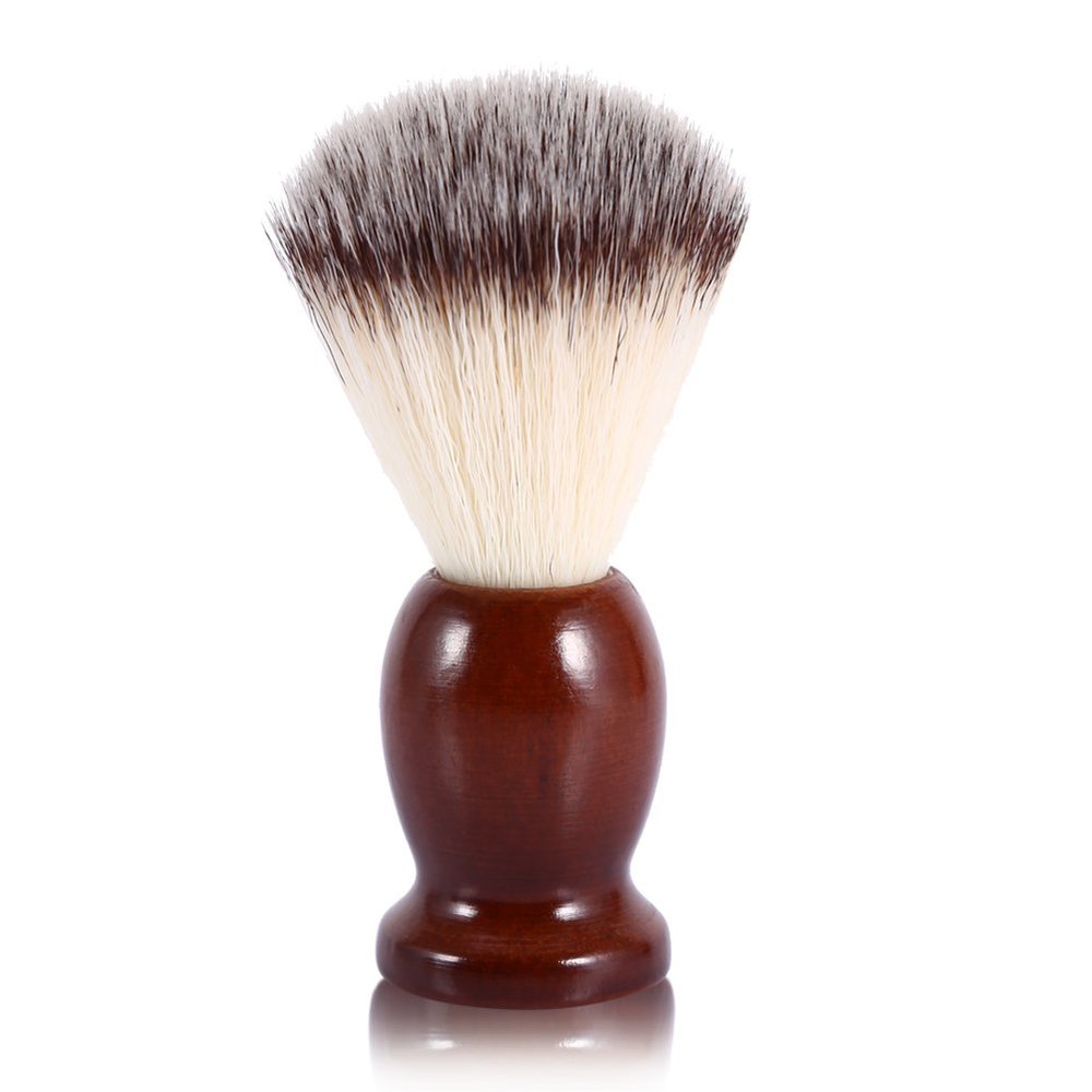 ANKROYU Professional Male Beard Shaving Brush, Shaving Brush with Travel Case, Facial Cleaning Nylon Hair & Wood Handle Barber Tool Bamboo Shaving Bowl and Brush