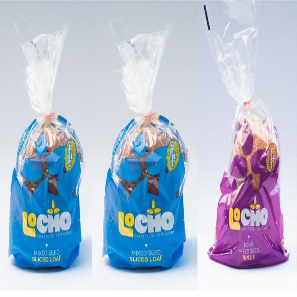 LoCho Low Carb Bread. Box of 2 Sliced Loaves and 1 pack of 4 Rolls. High In Protein. Freezer Friendly