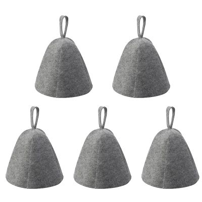 BBTISG 5 Pcs Thicken Wool Felt Sauna Hat, Sauna Hat for Women and Men Felt Bath Hat for Bath Protection Hat Bath Accessories