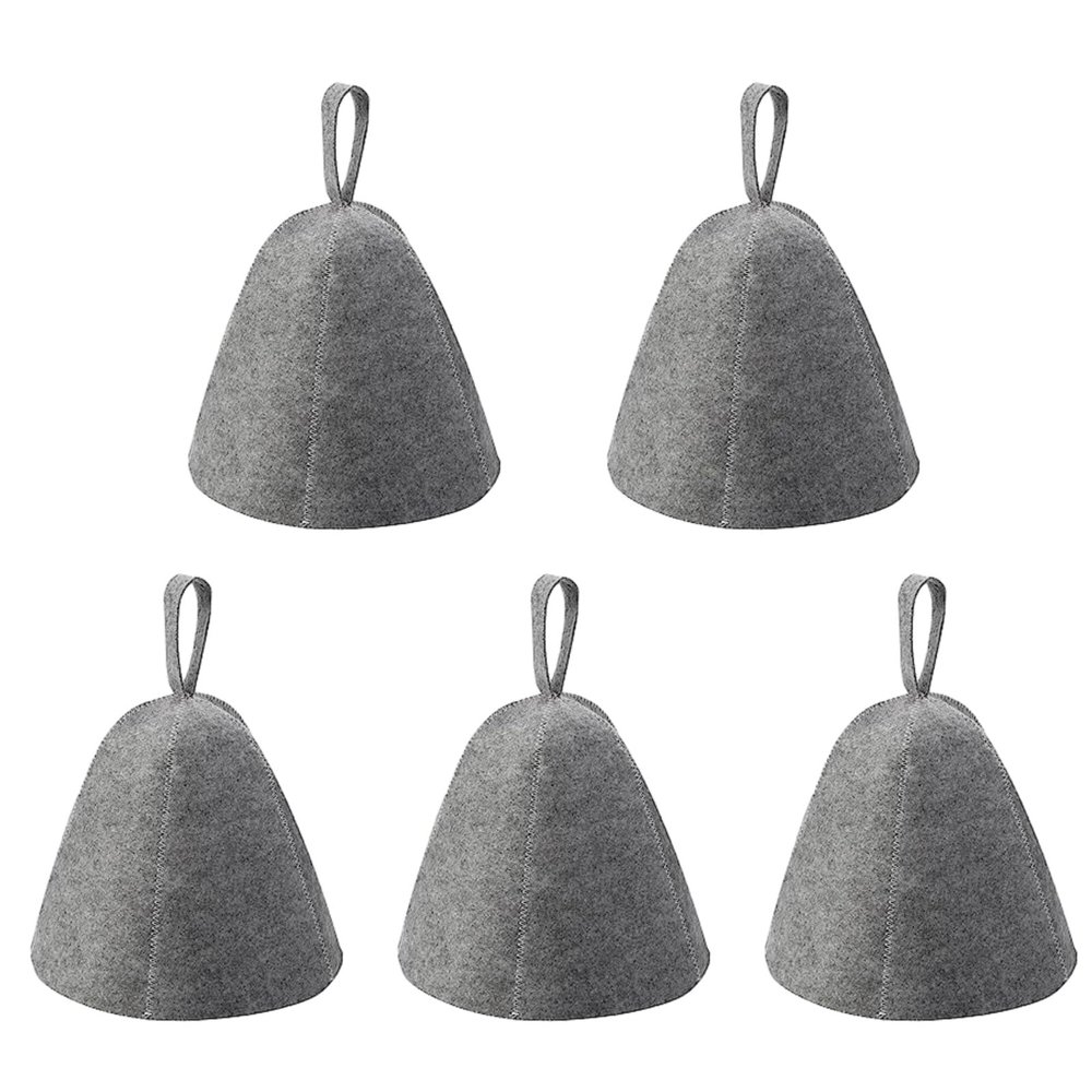BBTISG 5 Pcs Thicken Wool Felt Sauna Hat, Sauna Hat for Women and Men Felt Bath Hat for Bath Protection Hat Bath Accessories