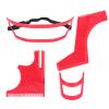 Beard Shaping Tool Kit, Red Plastic Beard Stencil Set, Beard Styling Shaper, Cutting Shaving Trimmer Guide, Goatee Moustache Sideburns, Curve and Step Cut view 1