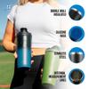 Ice Shaker 26 Oz, Stainless Steel Protein Shaker, As Seen on Shark Tank, Reusable, Gym Water Bottle, Navy and Black view 2